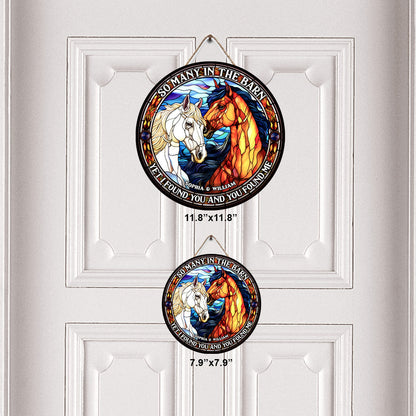 So Many In The Barn - Personalized Horse Round Wood Sign