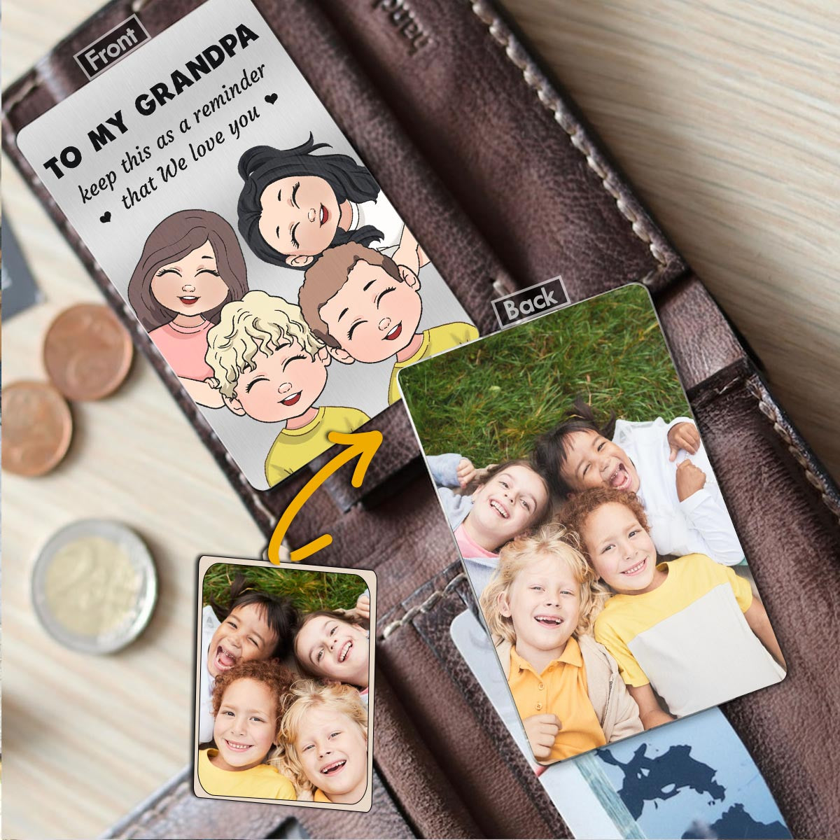 Keep This As A Reminder - Gift for dad, grandma, grandpa, mom, uncle, aunt, brother, sister - Personalized Wallet Insert Card