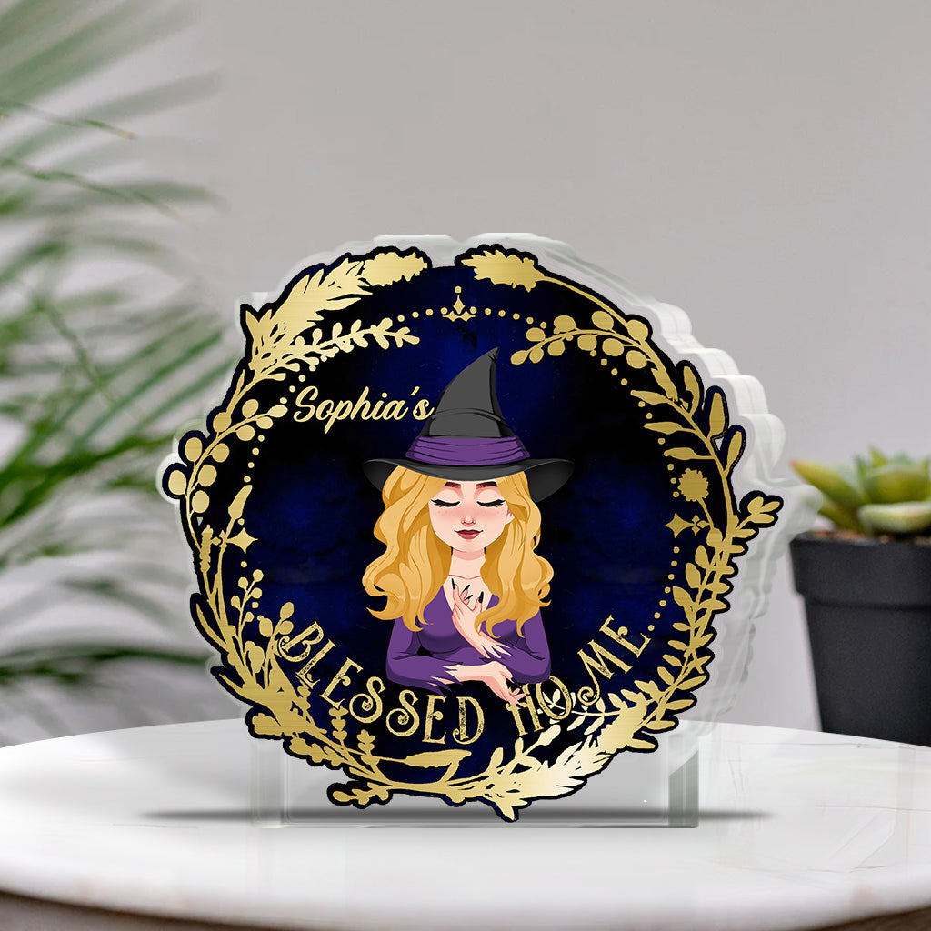 Blessed Home - Personalized Witch Custom Shaped Acrylic Plaque