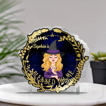 Blessed Home - Personalized Witch Custom Shaped Acrylic Plaque