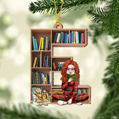 Bookshelf Ornament With Alphabet & Numbers - Personalized Book Ornament