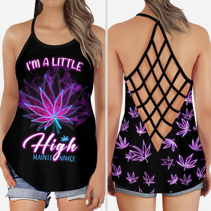 I'm A Little High Maintenance - Weed Cross Tank Top and Leggings