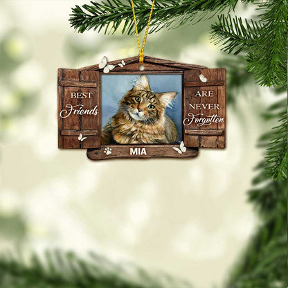 No Longer By Our Side - Personalized Christmas Cat Ornament (Printed On Both Sides)