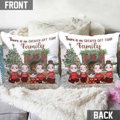 There Is No Greater Gift Than Family - Personalized Christmas Family Throw Pillow