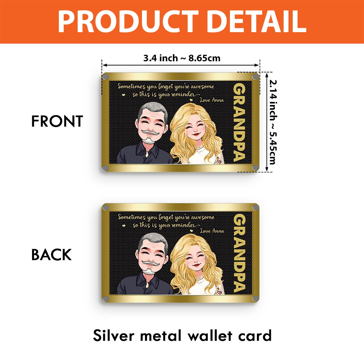 Sometimes You Forget You're Awesom - Gift for dad, grandpa, uncle - Personalized Wallet Insert Card