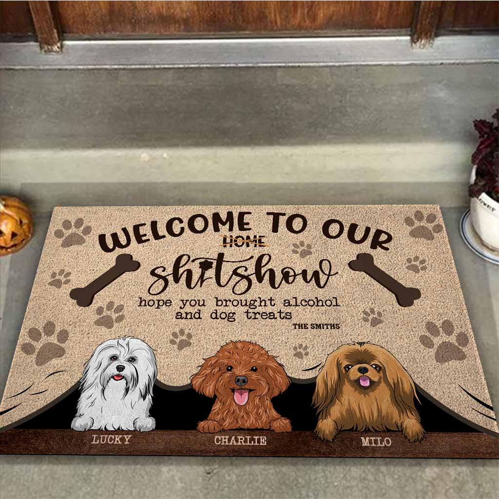 Welcome To Our Shitshow - Personalized Dog Doormat