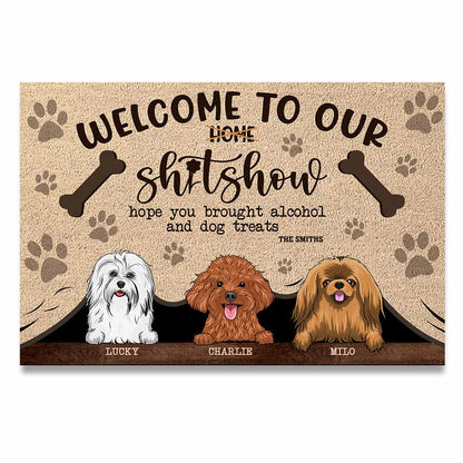 Welcome To Our Shitshow - Personalized Dog Doormat