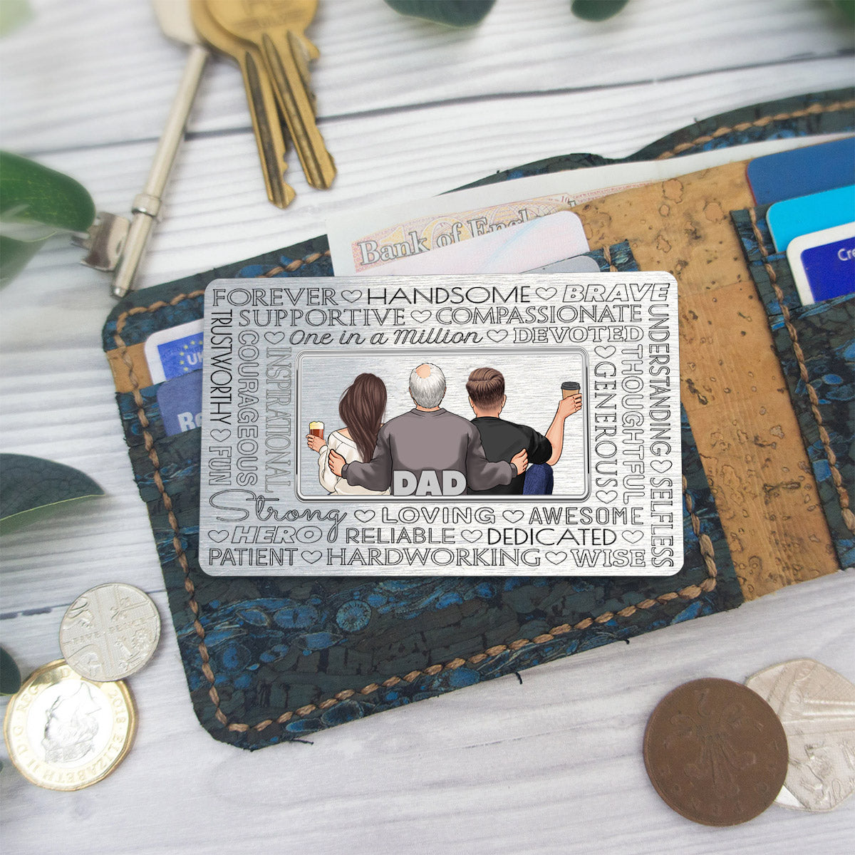 Father Forever - Personalized Father Wallet Insert Card