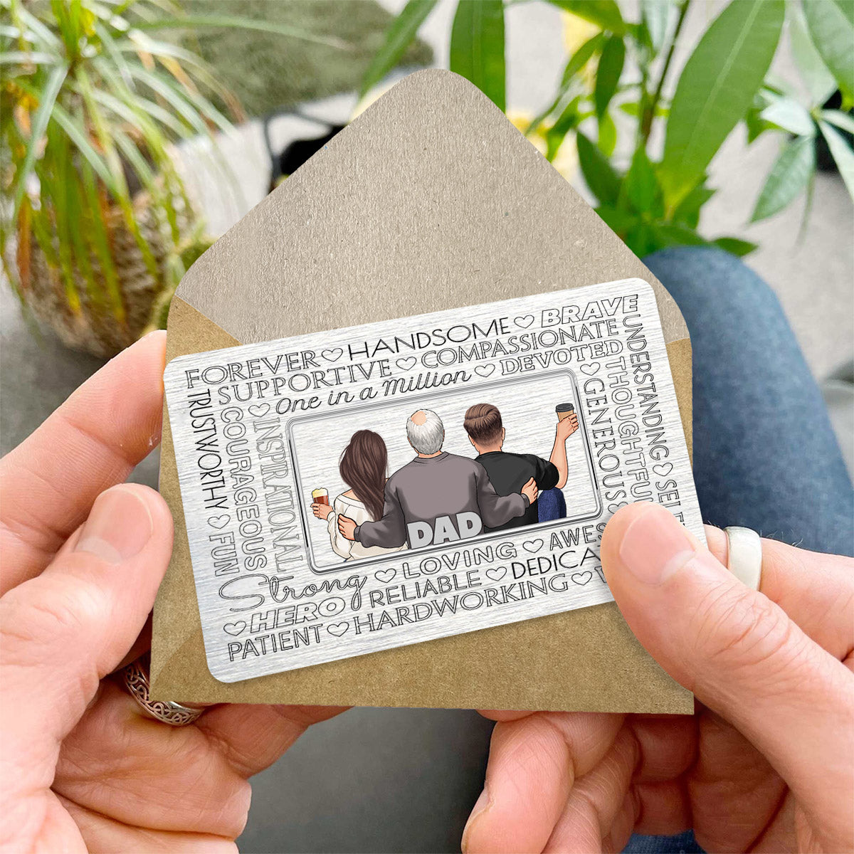 Father Forever - Personalized Father Wallet Insert Card