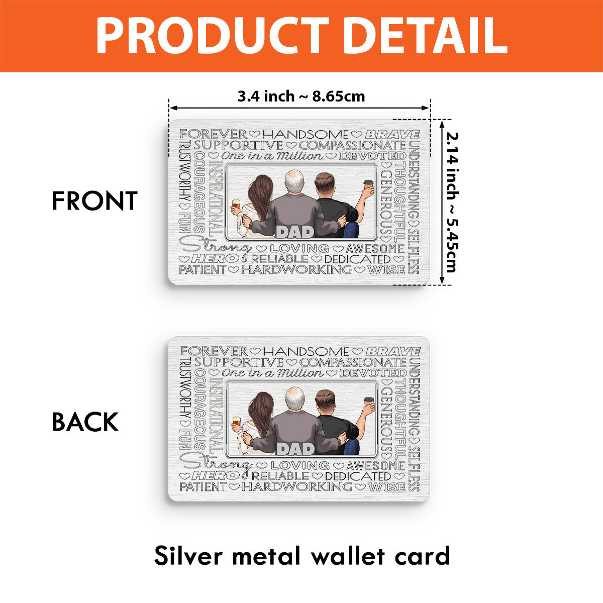 Father Forever - Personalized Father Wallet Insert Card