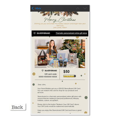 Personalized Greeting Gift Card Merry Christmas