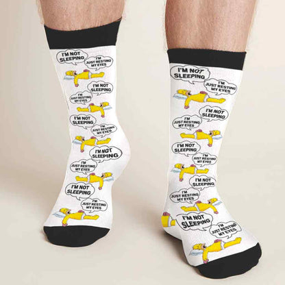 I'm Not Sleeping - Personalized Father Socks