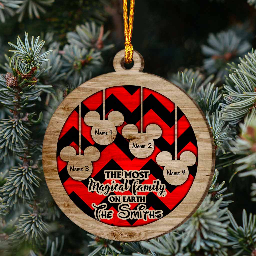 The Most Magical Family On Earth - Mouse Layered Wood Ornament