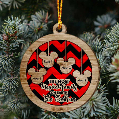 The Most Magical Family On Earth - Mouse Layered Wood Ornament