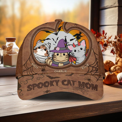 Spooky Cat Mom - Personalized Cat Classic Cap