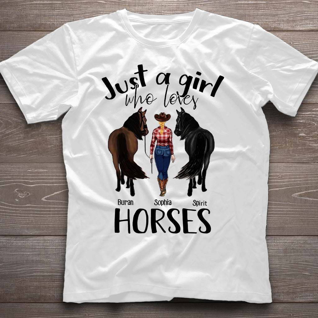 Just A Girl Who Loves Horses - Personalized Horse T-shirt and Hoodie