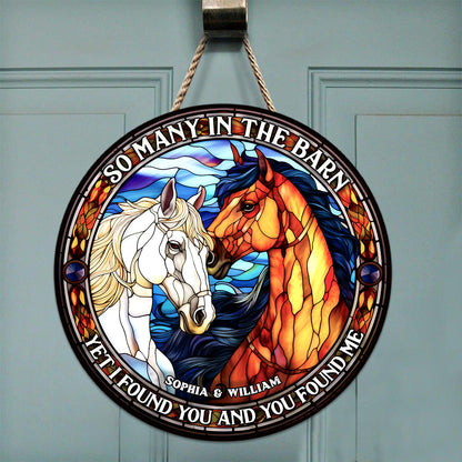 So Many In The Barn - Personalized Horse Round Wood Sign