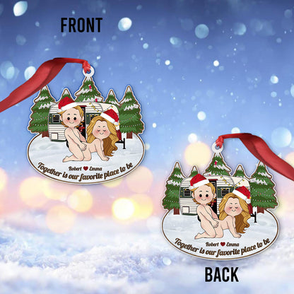 Together Is Our Favorite Place To Be - gift for husband, wife, girlfriend, boyfriend - Personalized Ornament