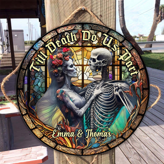 You And Me We Got This - Personalized Skull Round Wood Sign