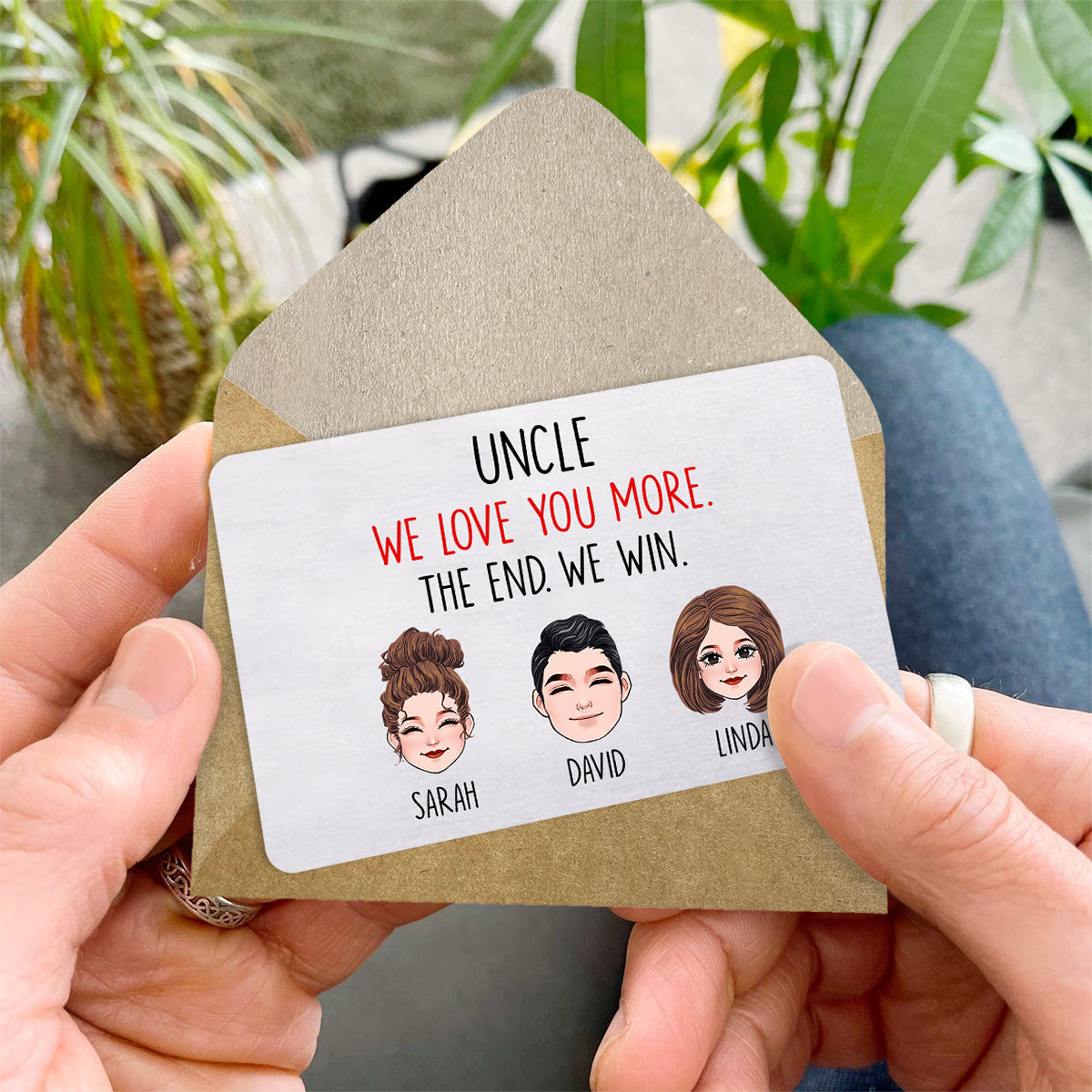 Dad I Love You More - Gift for dad, grandma, grandpa, mom, uncle, aunt, friend, brother, sister - Personalized Wallet Insert Card