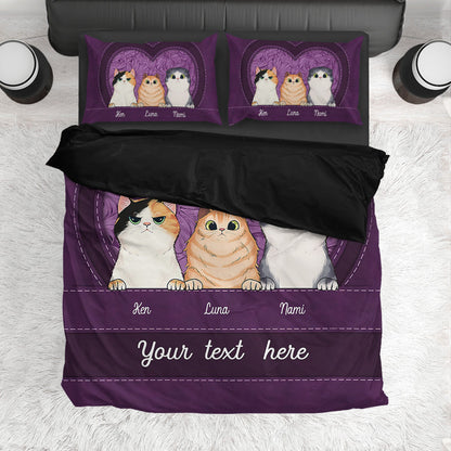 Cats In My Heart - Personalized Cat Bedding Set
