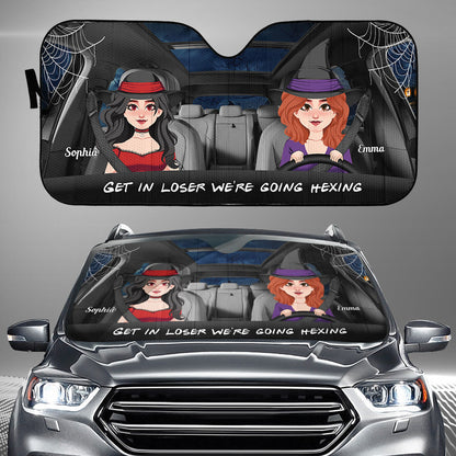 Get In Loser - Personalized Witch Car Sunshade