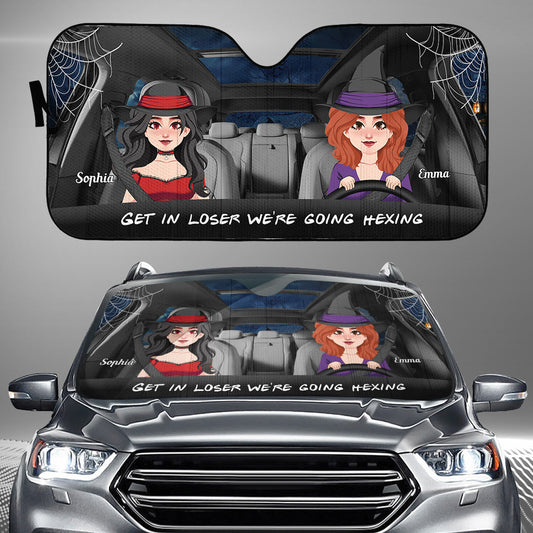Get In Loser - Personalized Witch Car Sunshade