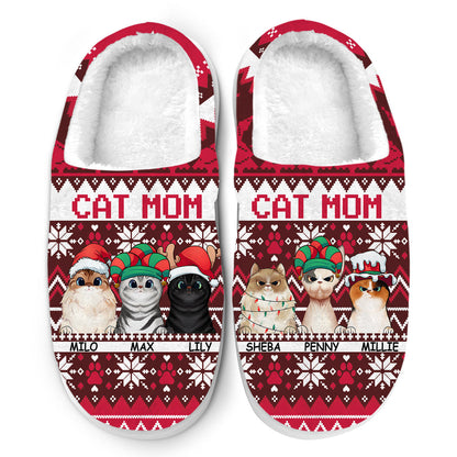 Cat Mom - Personalized Cat Slippers