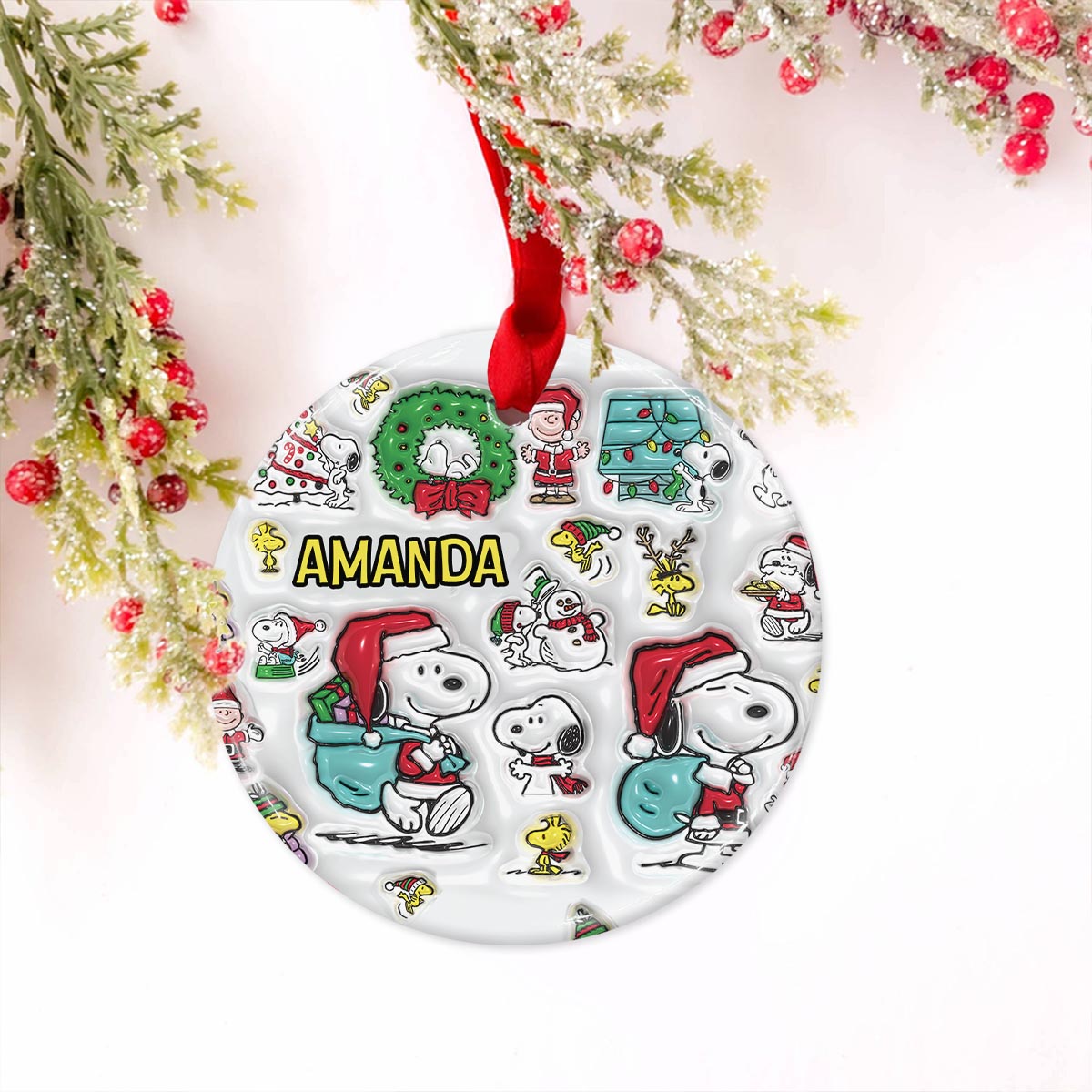 Best Friends - Personalized Ceramic Circle Ornament