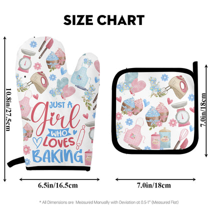 Just A Girl Who Loves Baking - Personalized Baking Oven Mitts & Pot Holder Set