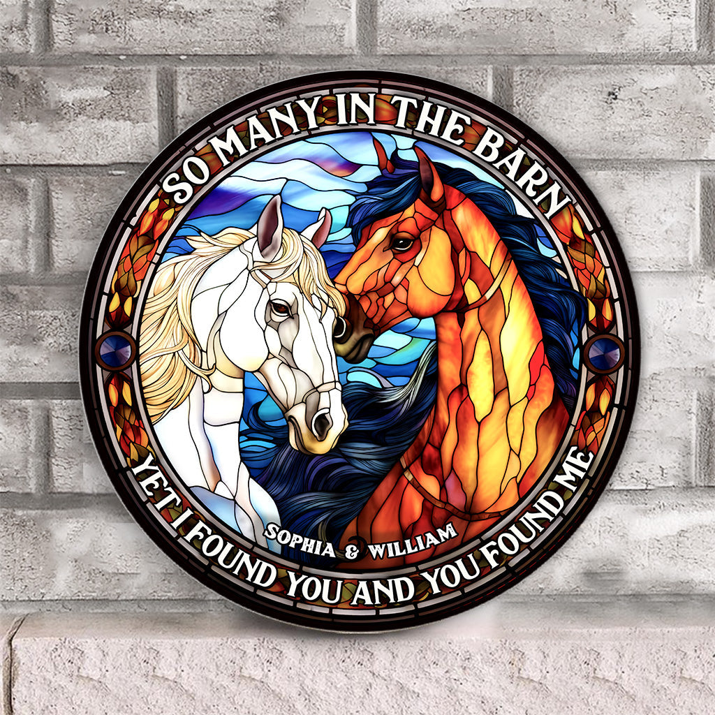 So Many In The Barn - Personalized Horse Round Wood Sign