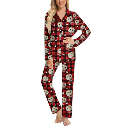 Custom Photo Pet Blanket - Gift for cat lovers, dog lover, cat lover - Personalized Button Down Pajamas