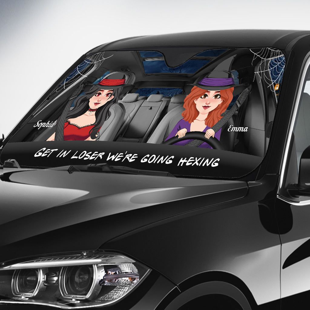 Get In Loser - Personalized Witch Car Sunshade