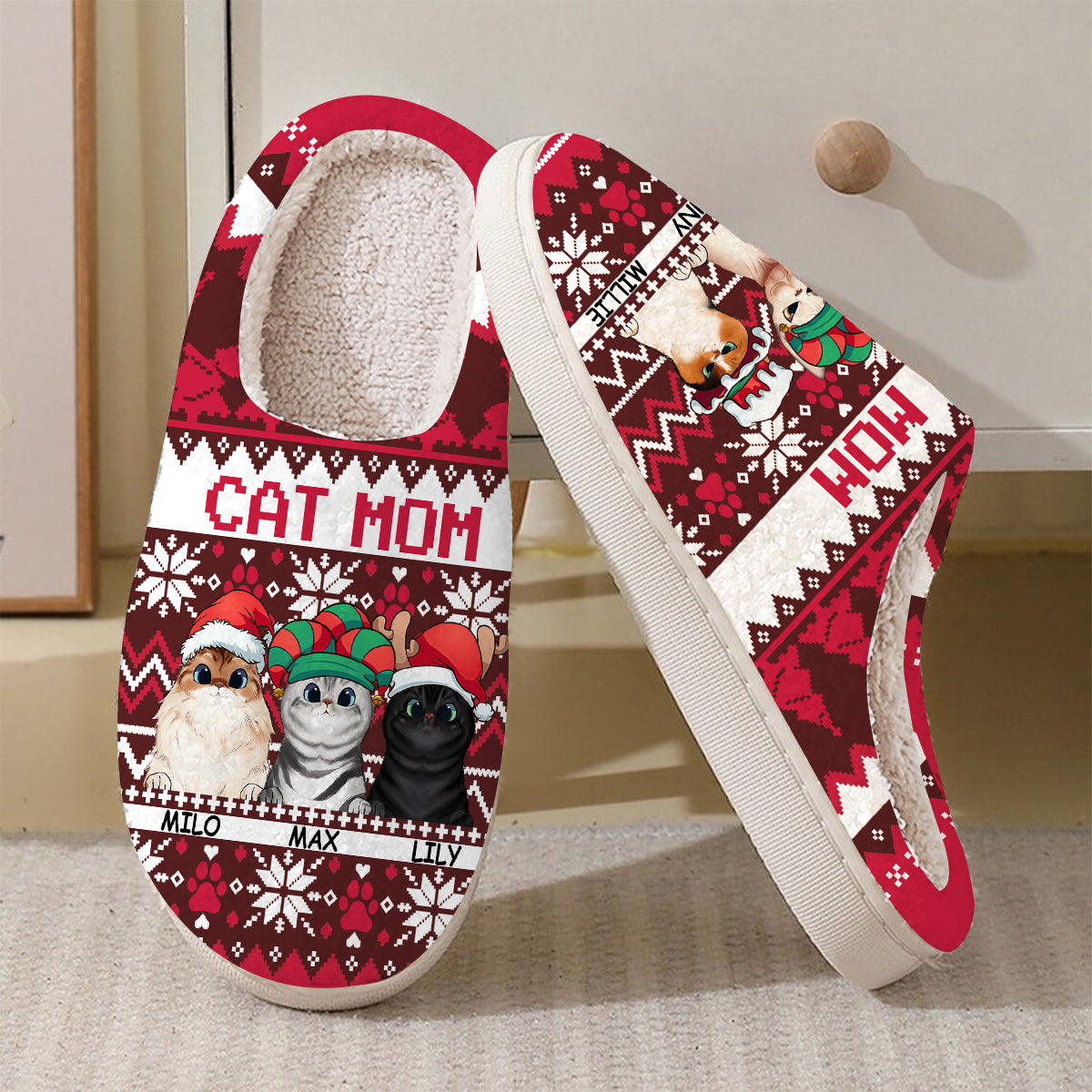Cat Mom - Personalized Cat Slippers