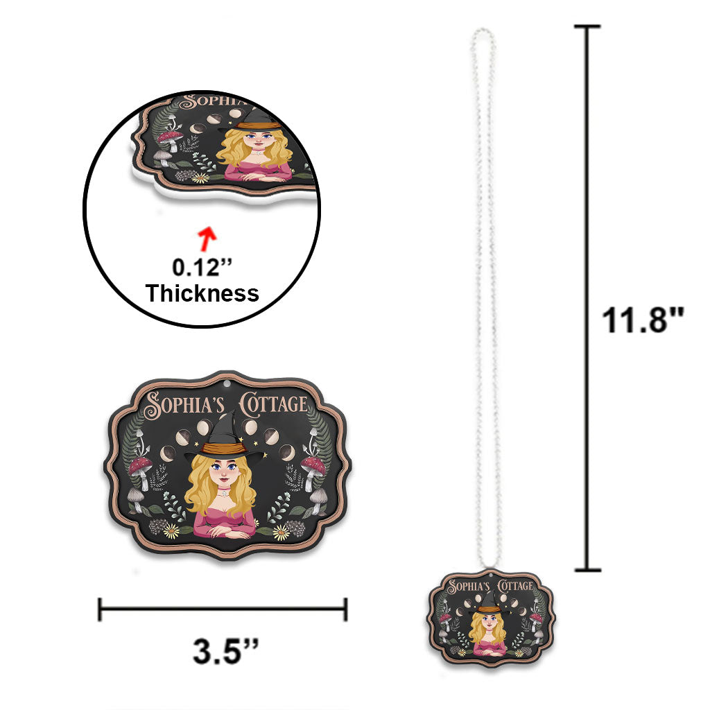 Witch's Cottage - Personalized Witch Car Ornament