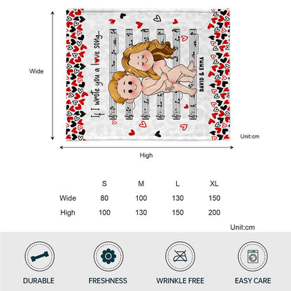 If I Wrote You A Love Song - Personalized Couple Blanket