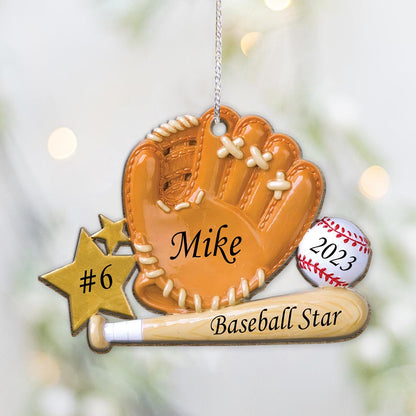 Baseball Star - Personalized Baseball Ornament