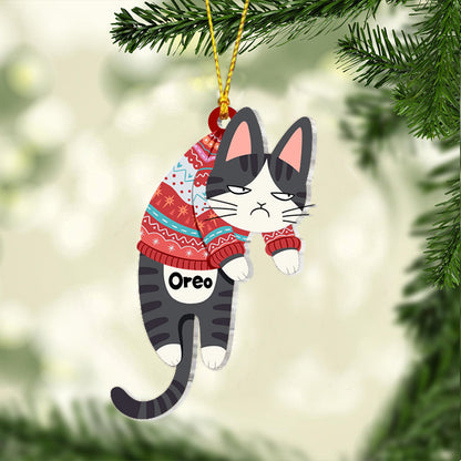 Hanging Cat - Personalized Cat Ornament