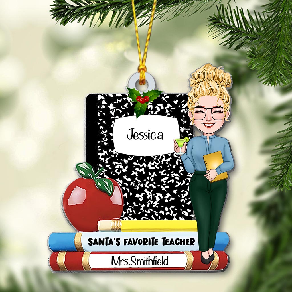 Santa's Favorite Teacher - Personalized Teacher Ornament