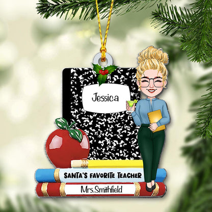 Santa's Favorite Teacher - Personalized Teacher Ornament