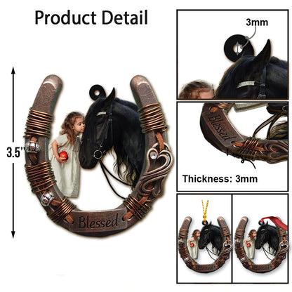 Horse And Girl - Personalized Horse Transparent Ornament