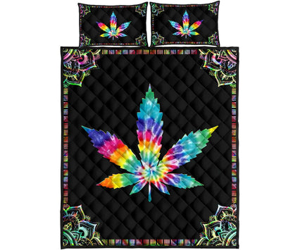Tie Dye Leaf - Weed Quilt Set 0822