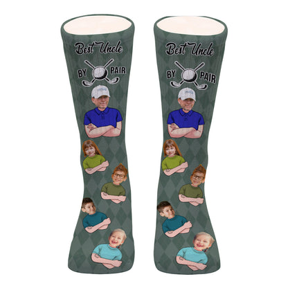 Best Dad By Par - Golf gift for dad, him, boyfriend, husband, grandpa - Personalized Socks