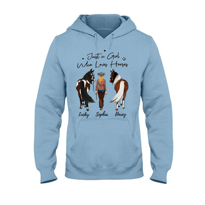 Just A Girl Who Loves Horses - Personalized Horse T-shirt & Hoodie