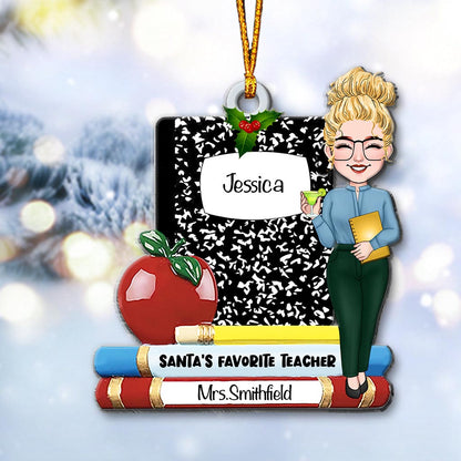 Santa's Favorite Teacher - Personalized Teacher Ornament