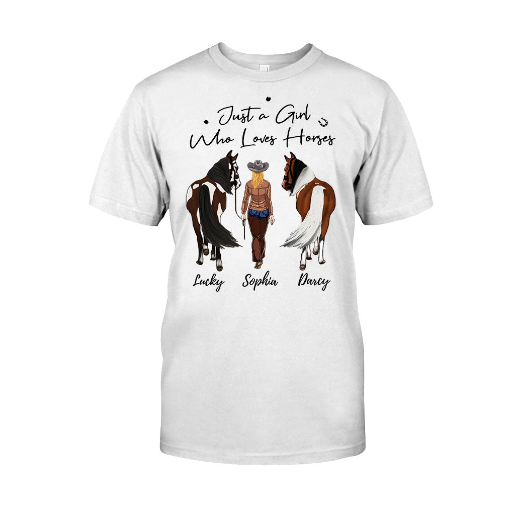 Just A Girl Who Loves Horses - Personalized Horse T-shirt & Hoodie