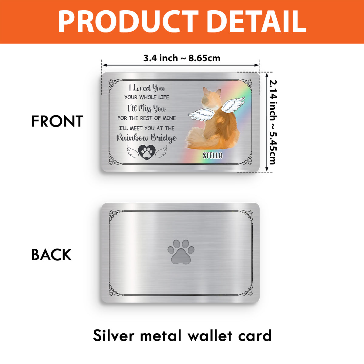 Meet You At The Rainbow Bridge - Personalized Dog Wallet Insert Card