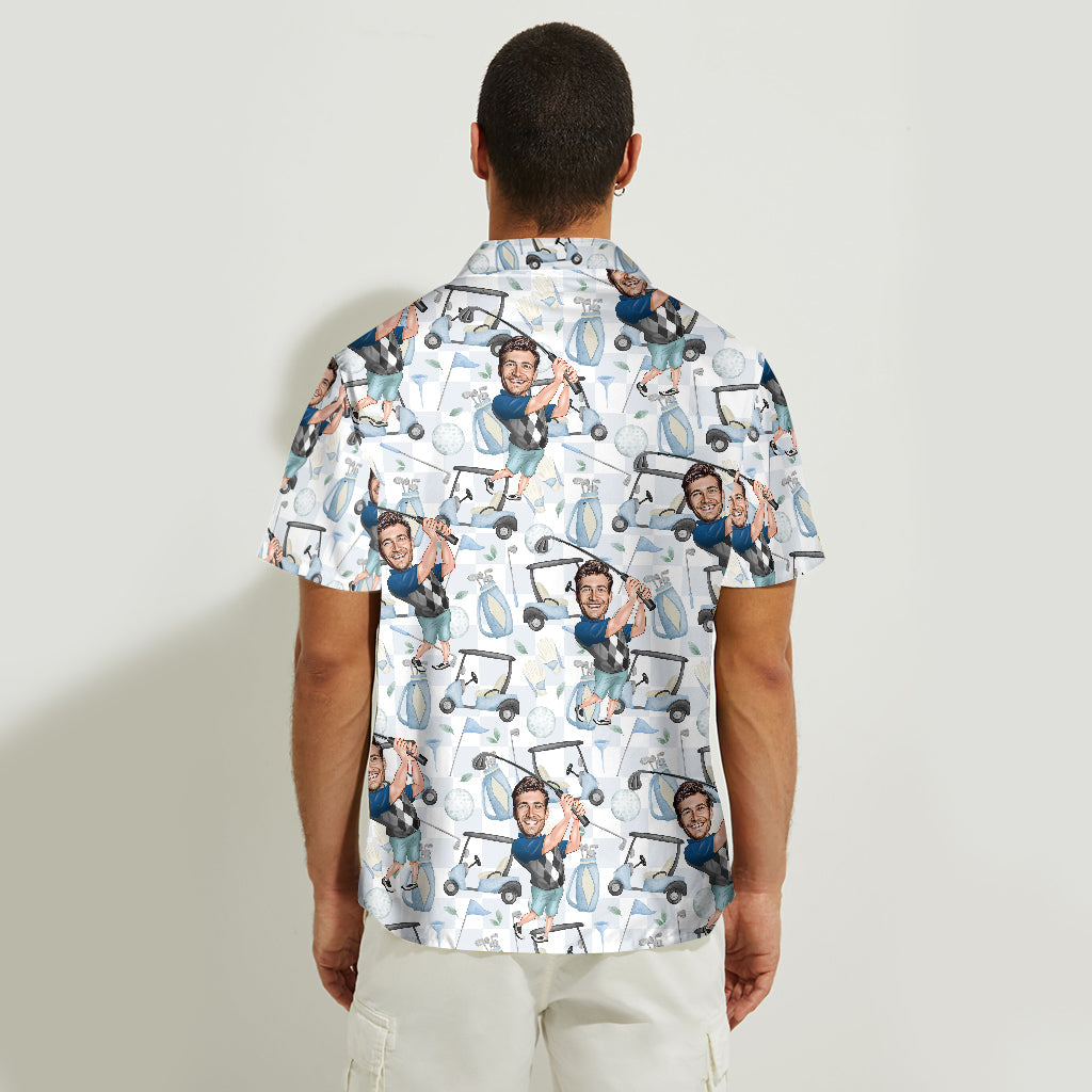 Photo Inserted Funny Golfer - Personalized Golf Hawaiian Shirt