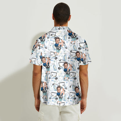 Photo Inserted Funny Golfer - Personalized Golf Hawaiian Shirt