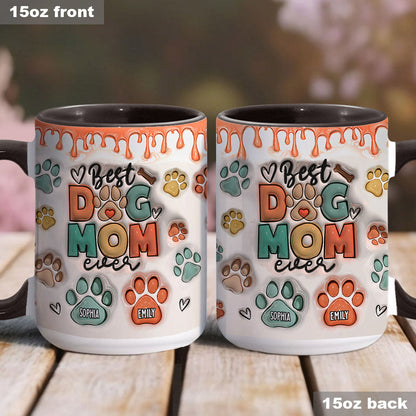 Best Dog Mom Ever - Personalized Dog Accent Mug